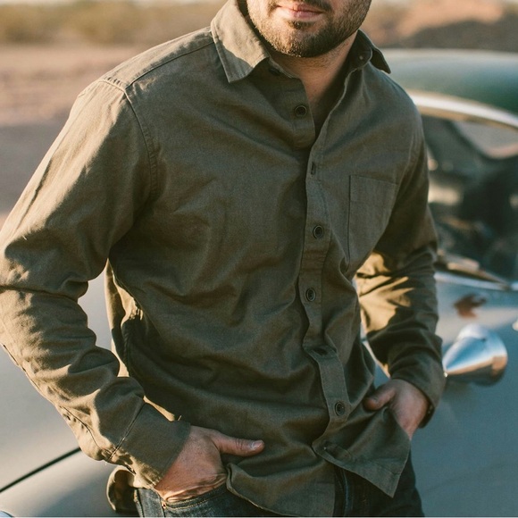 Taylor Stitch Other - Taylor Stitch Sanded Canvas Mechanic Shirt in Moss Green Size 42/Large